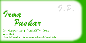 irma puskar business card